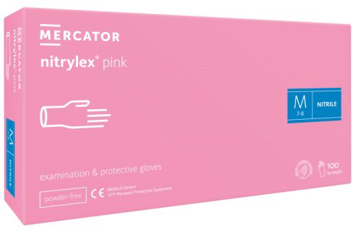 Nitrile kesztyű M méret - Pink 100 db