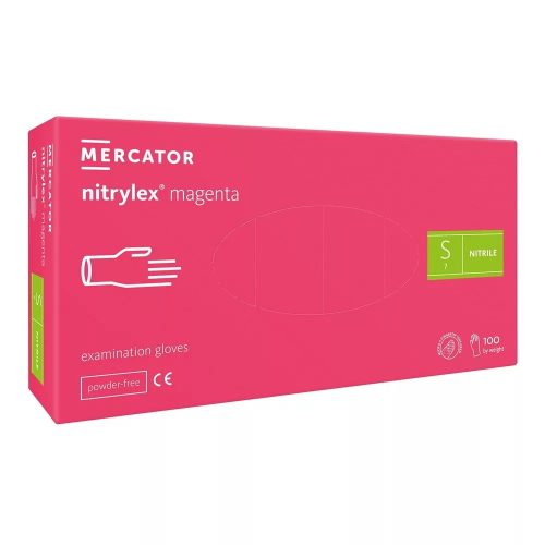 Nitrile kesztyű S méret - Magenta 100 db