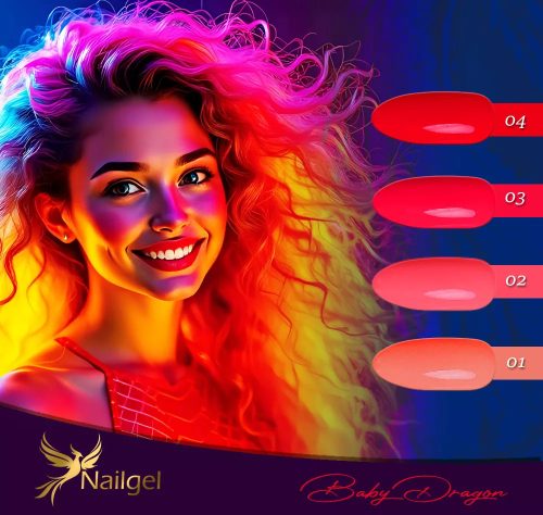 Nailgel - Baby Dragon 4db-os gél lakk készlet ajándék margarétával