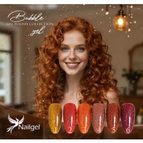   Nailgel - Bubble gél lakk kollekció 6db mágneses gél lakkal és ajándék margarétával