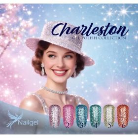  Nailgel Gél Lakk 6 db-os színválogatás - Charleston - Ajándék Margarétával 