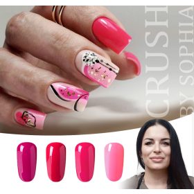   Nailgel - Crush  by Sophia gél lakk kollekció 4 db géllakkal és ajándék margarétával