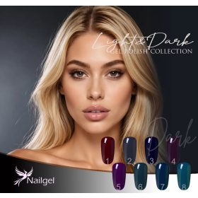   Nailgel - Dark gél lakk kollekció 8db gél lakkal és ajándék margarétával