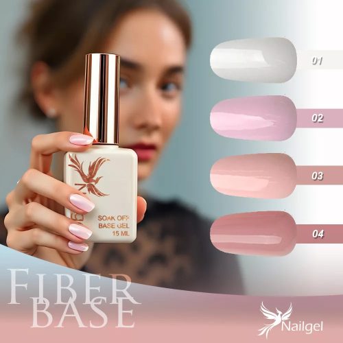 Nailgel - 4 darabos Fiber Base - Üvegszálas alapzselé kollekció ajndék margarétával