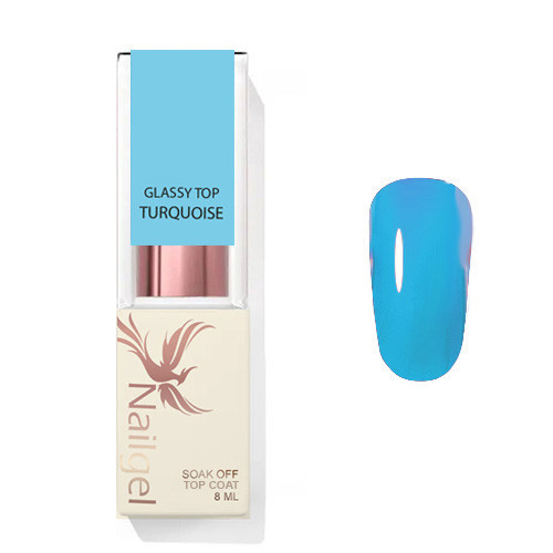 Nailgel - Glassy Top Coat - TURQUOISE - Fényzselé  8ml