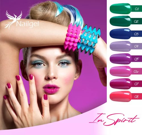 Nailgel Inspirit gél lakk kollekció 8db gél lakkal és ajándék margarétával