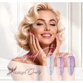  Nailgel - Liquid Builder Quartz 3 darabos kollekció pumpás tégelyben ajándék margarétával
