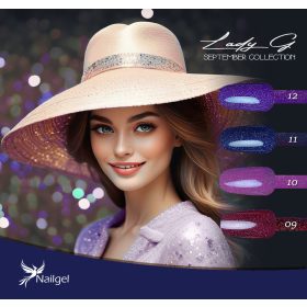   Nailgel - Lady G - September collection - 4-db-os gél lakk készlet ajándék margarétával