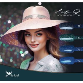   Nailgel - Lady G - October collection - 4-db-os gél lakk készlet ajándék margarétával