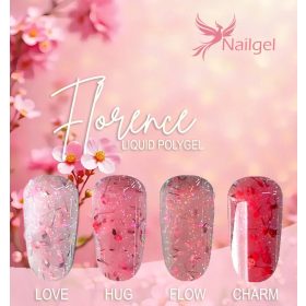   Nailgel - Liquid Polygel - Florance 4 darabos kollekció pumpás tégelyben ajándék margarétával