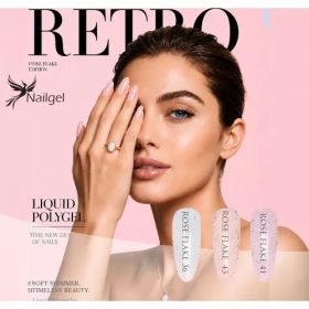   Nailgel - Liquid Polygel - RETRO Rose Flake 3 darabos készlet ajándék margarétával
