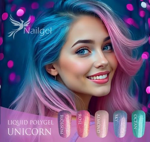 Nailgel - Liquid Polygel Unicorn 15ml 5 darabos kollekció