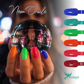   Nailgel - Neon Oracle 6 db-os reflective gél lakk készlet ajándék margarétával