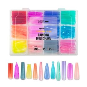   Pearl Nails - hybrid Reverse Dual Tip Box - Rainbow Multishape