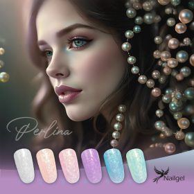   Nailgel - Perlina 6 db-os gél lakk kollekció ajándék margarétával