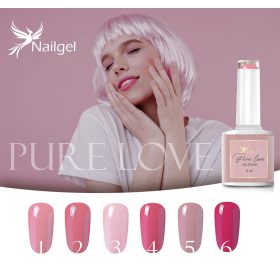   Nailgel - Pure Love 7 darabos gél lakk kollekció ajándék  8. géllakkal és margarétával