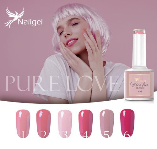 Nailgel - Pure Love 7 darabos gél lakk kollekció ajándék  8. géllakkal és margarétával