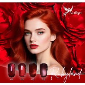   Nailgel - Rubyland gél lakk kollekció 4 db géllakkal és ajándék margarétával