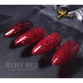   Nailgel - Ruby Red 4 darabos gél lakk kollekció ajándék margarétával