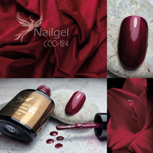 Nailgel - Bordó 124 CCO Gél lakk 8ml