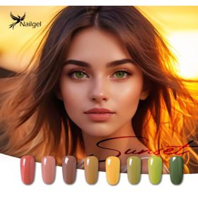   Nailgel - Sunset 8 darabos gél lakk kollekció ajándék margarétával