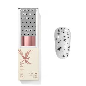   Nailgel - Polka Top Coat - Black&White dots - Fényzselé  8ml