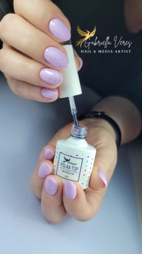 Nailgel - Polka Top Coat - Metal colours - Fényzselé  8ml