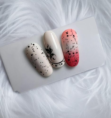 Nailgel - Polka  Velvet Top Coat - Black dots - Fényzselé  8ml